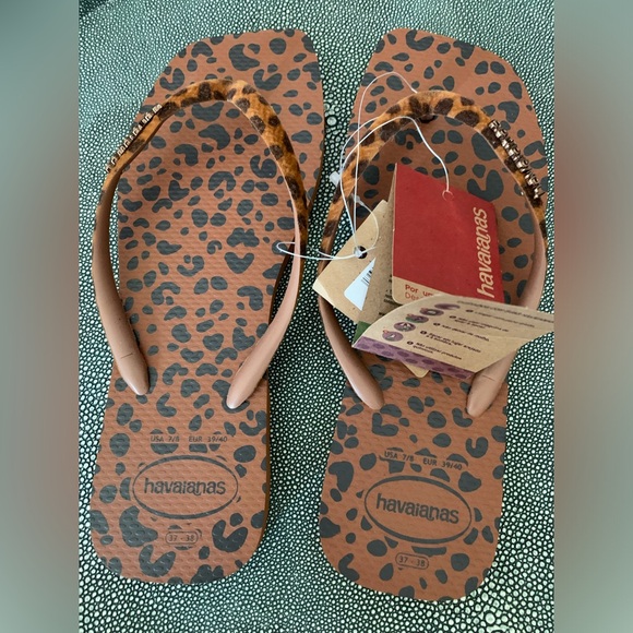 Havaianas NWT Women’s Flip Flops Beach Sandals size US 7/8 ~ Cheetah - Picture 13 of 13